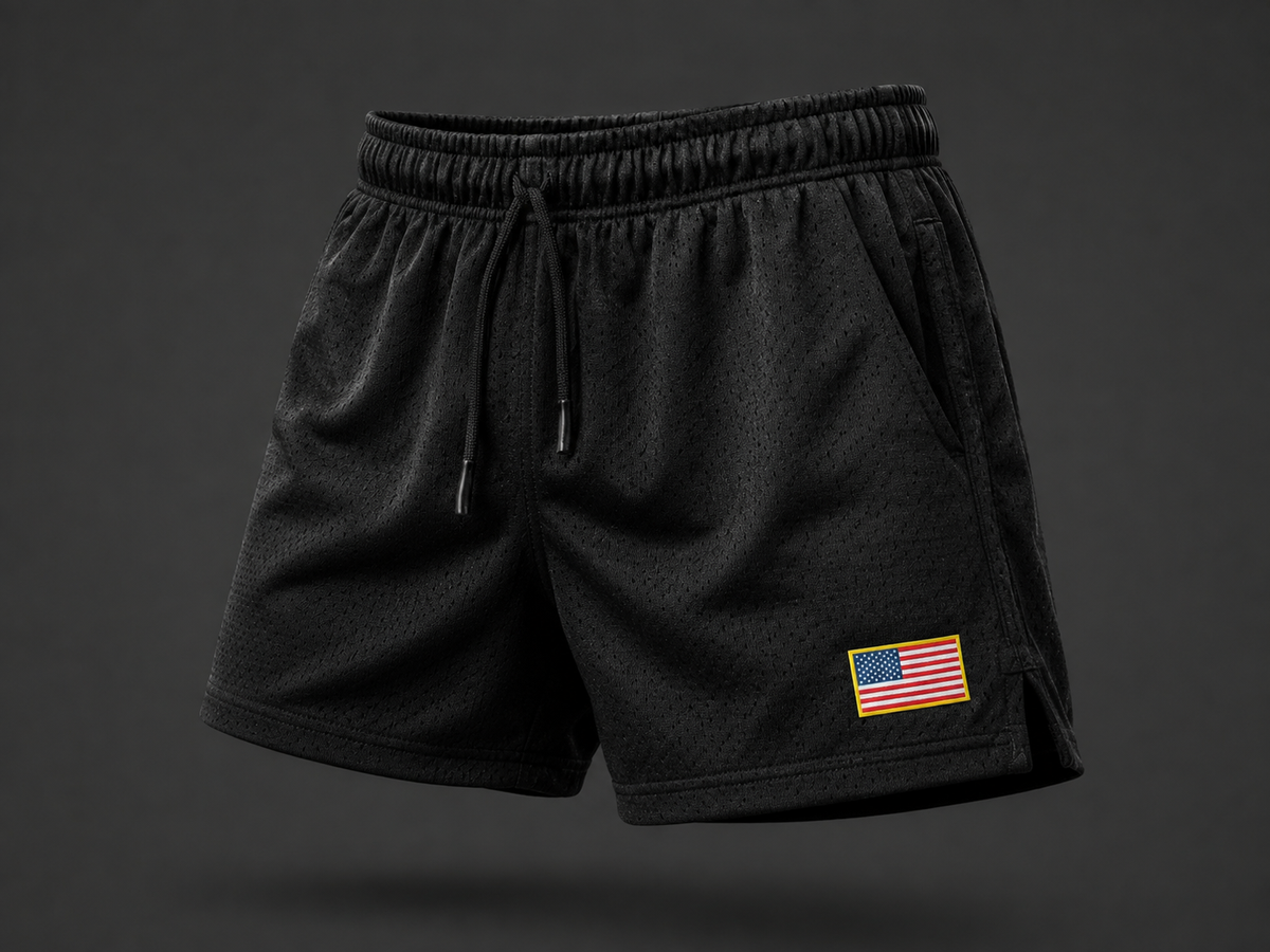 MEN'S RPG "USA" PREMIUM MESH SHORTS-BLACK (PRE ORDER ONLY)