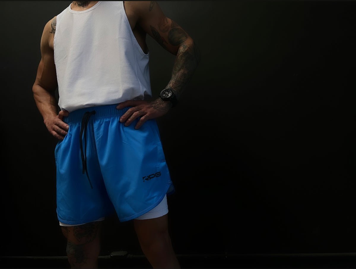 MEN&#39;S RPG LIGHT BLUE PERFORMANCE SHORTS (NEW)