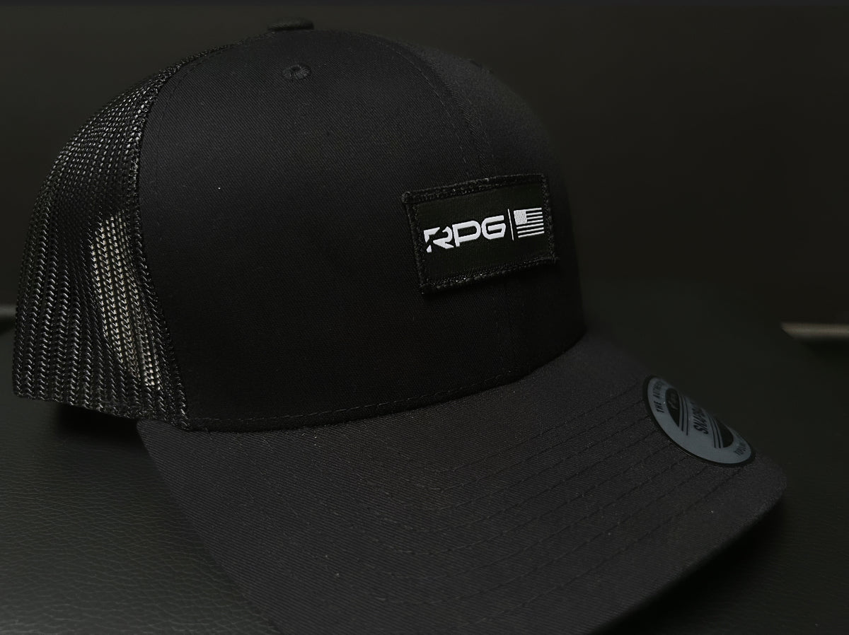 RPG &quot;EMBLEM PATCH&quot; TRUCKER SNAPBACK HAT- BLACK