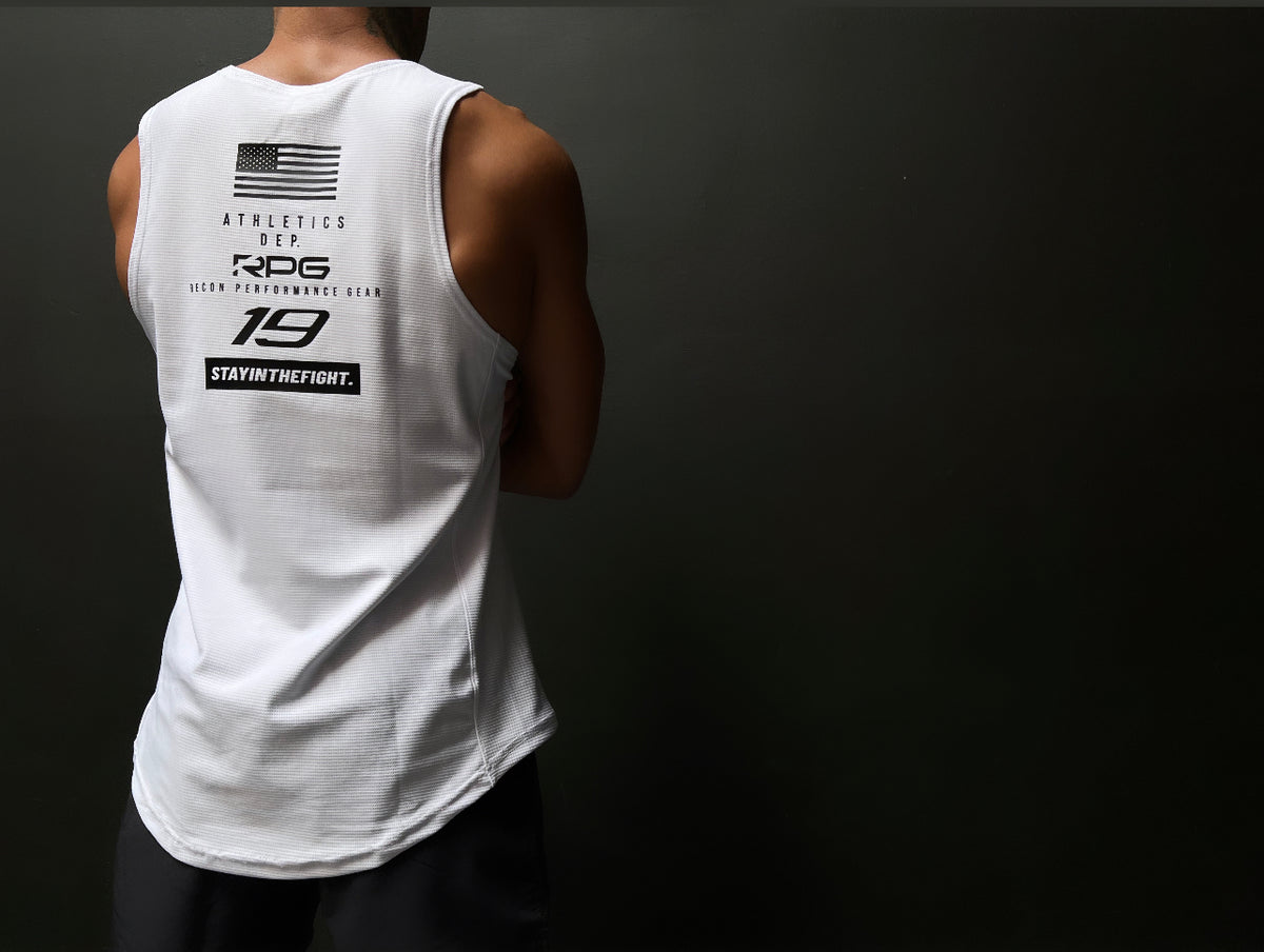 MEN&#39;S RPG &quot;PRO ACTIVE&quot; MESH TANK- WHITE