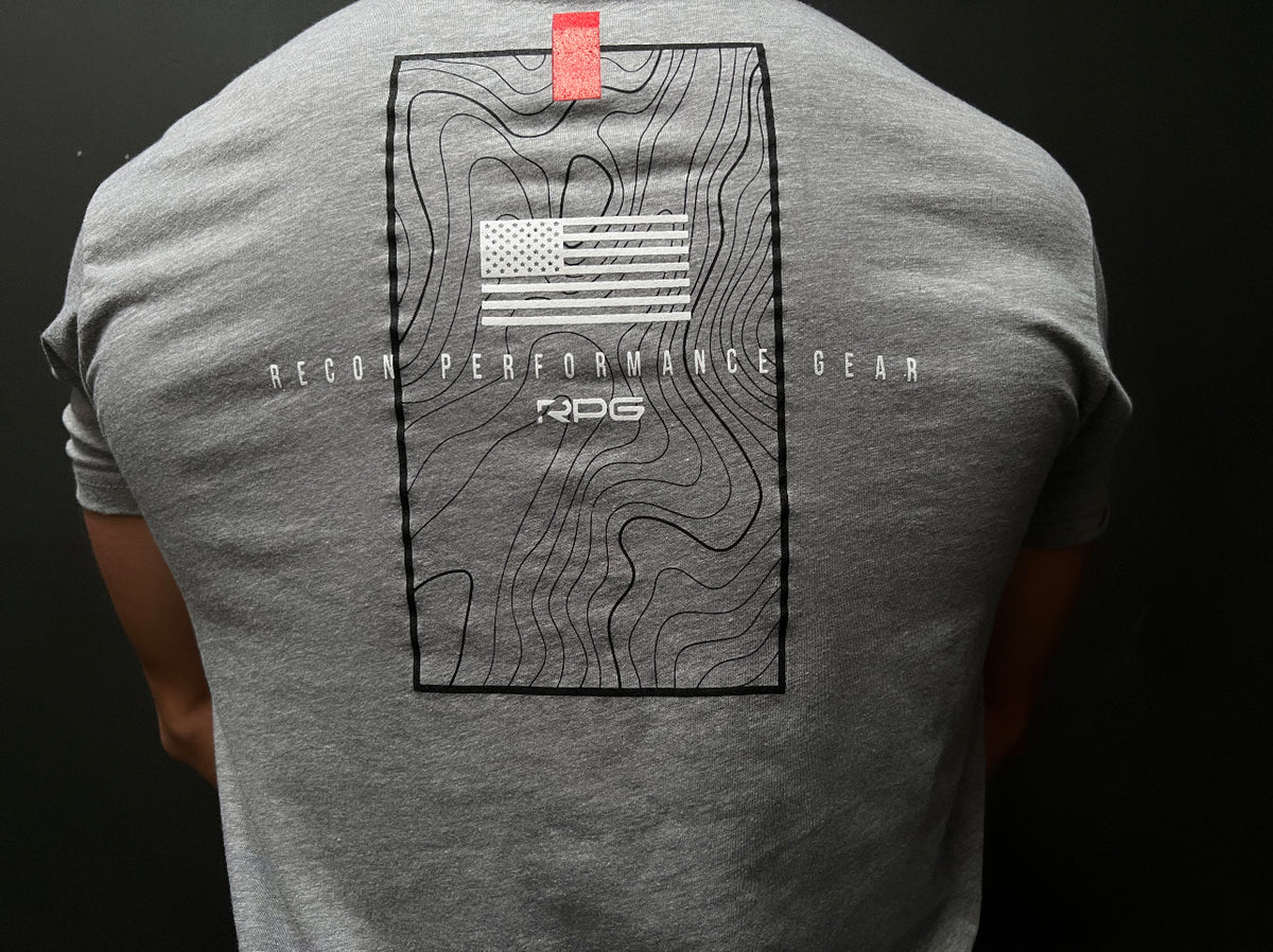 MEN&#39;S RPG &quot;TOPO TERRAIN&quot; GRAPHIC TEE- HEATHER GREY