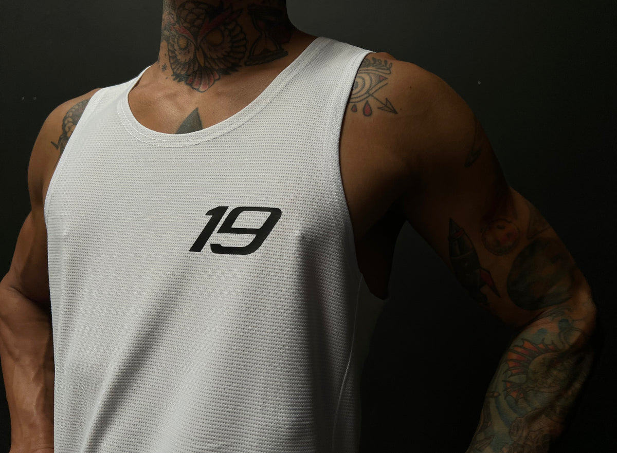 MEN&#39;S RPG &quot;PRO ACTIVE&quot; MESH TANK- WHITE