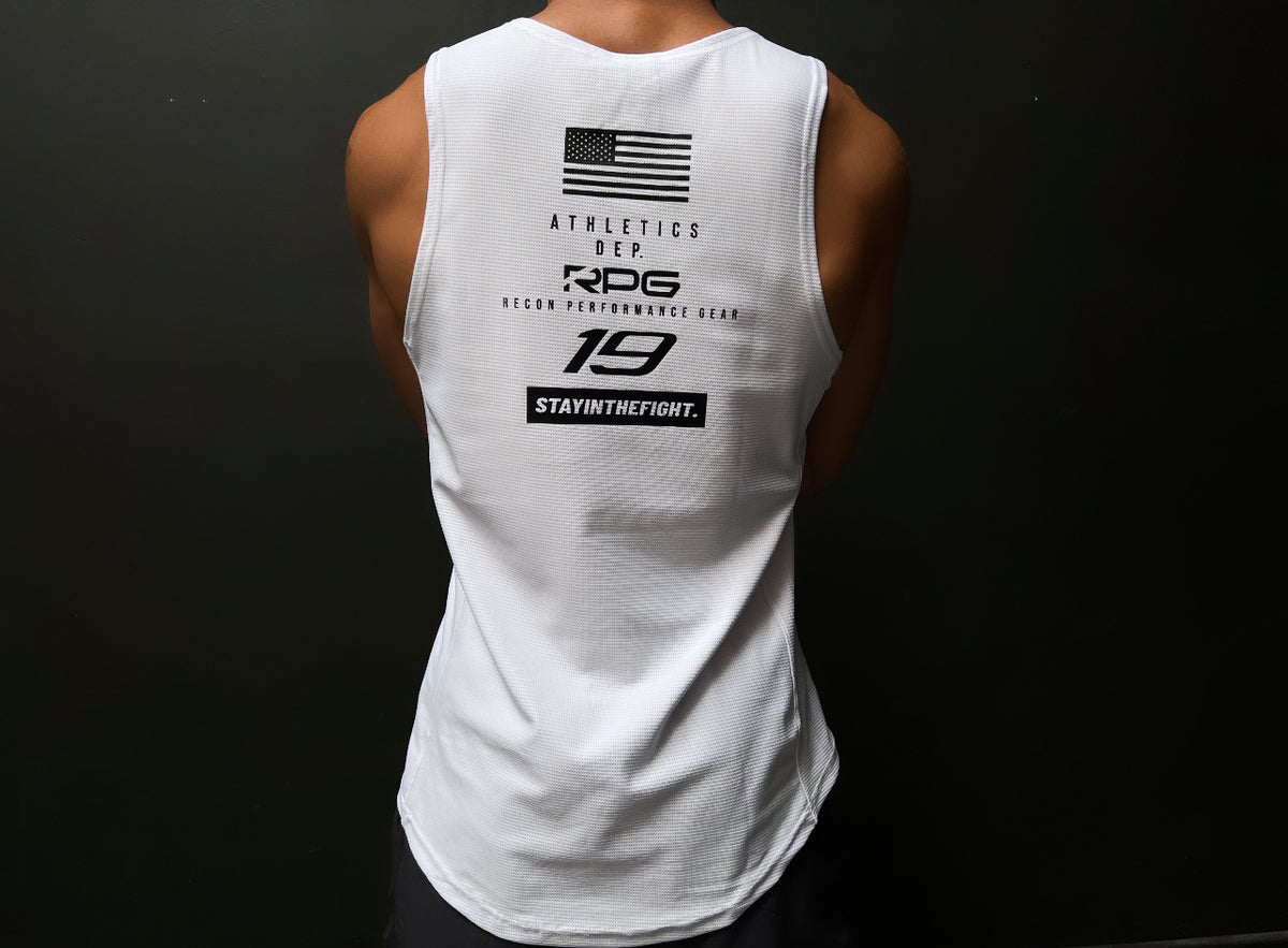 MEN&#39;S RPG &quot;PRO ACTIVE&quot; MESH TANK- WHITE