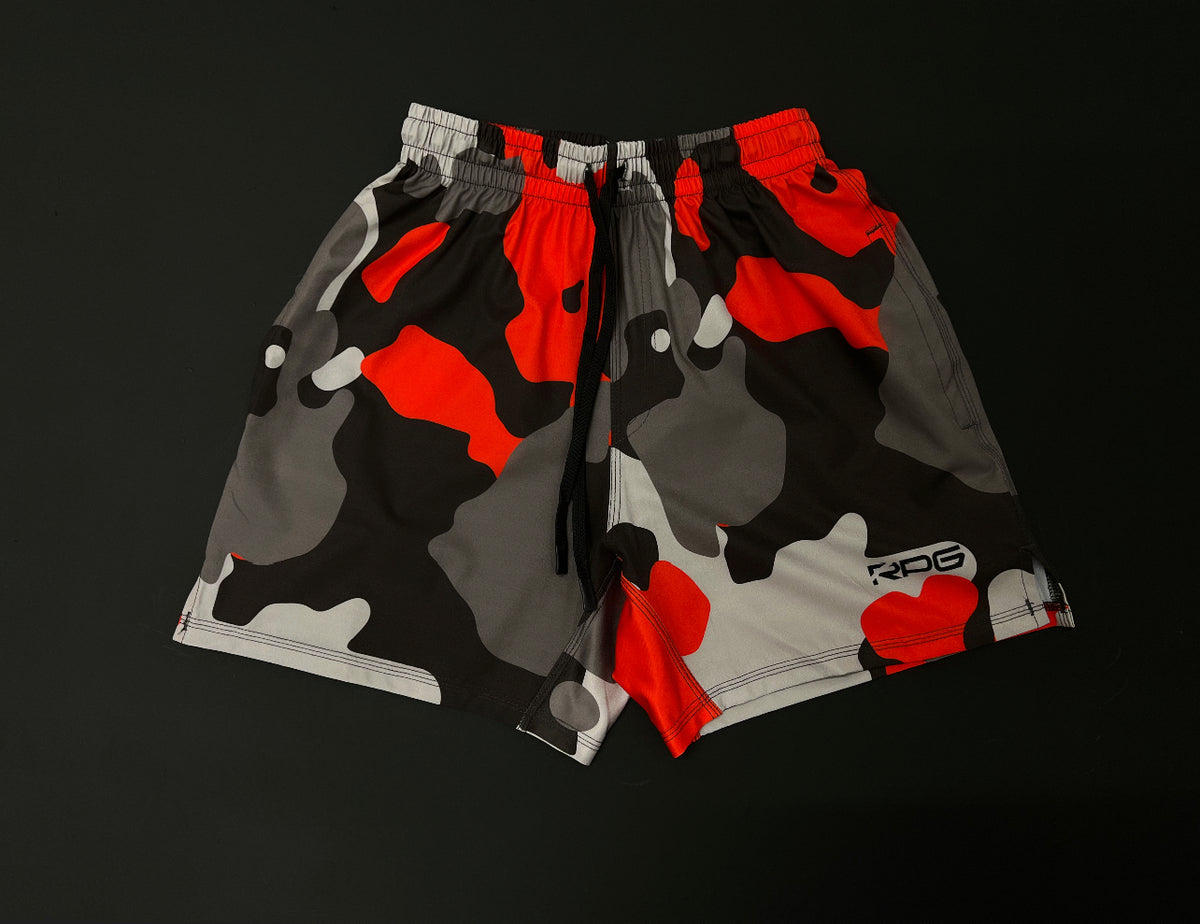 MEN'S RPG "HYPER" ORANGE/CHARCOAL PERFORMANCE SHORTS (NEW)
