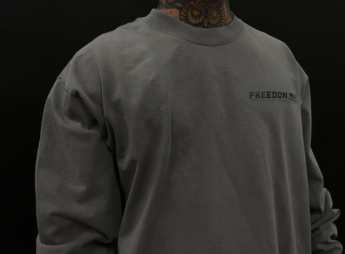 MEN'S RPG RELAXED FIT "CODE"  LONG SLEEVE TEE -FADED GREY (NEW)