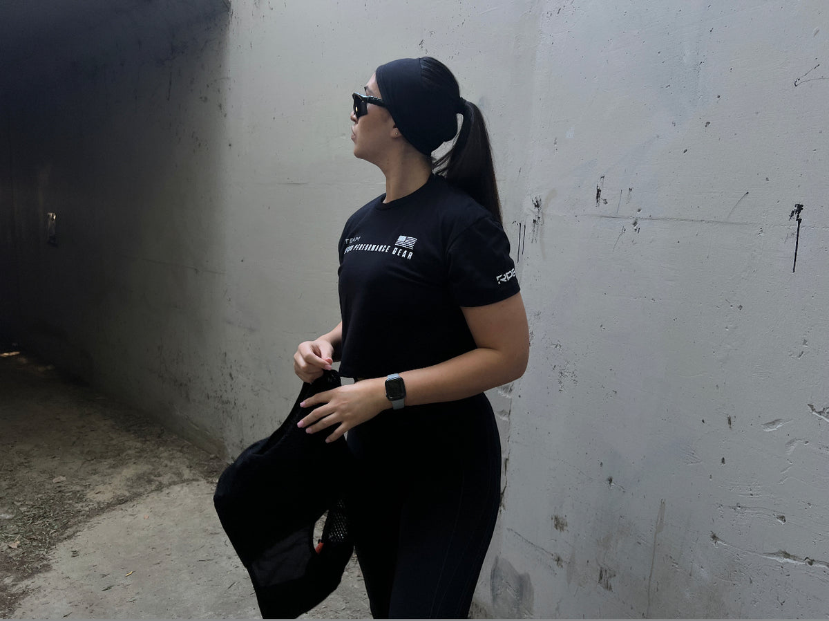 WOMEN&#39;S RPG &quot;TEAM RECON&quot; CROP TEE- BLACK