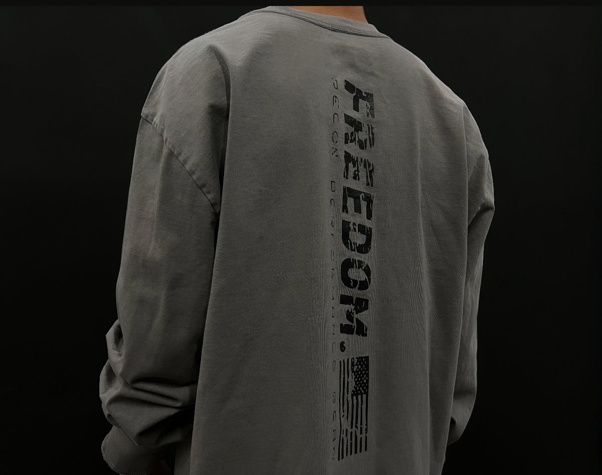 MEN'S RPG RELAXED FIT "CODE"  LONG SLEEVE TEE -FADED GREY (NEW)