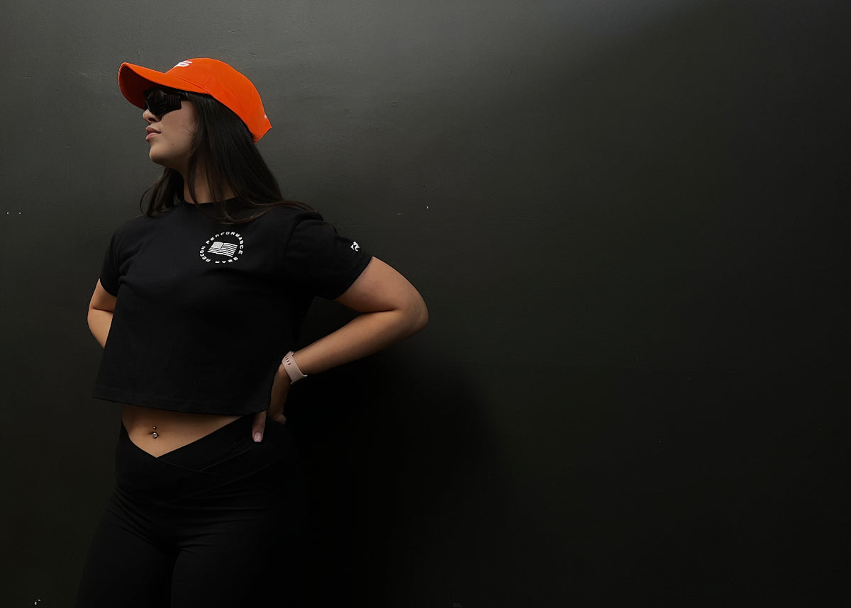 WOMEN&#39;S RPG &quot;ELITE&quot; CROP TEE- BLACK