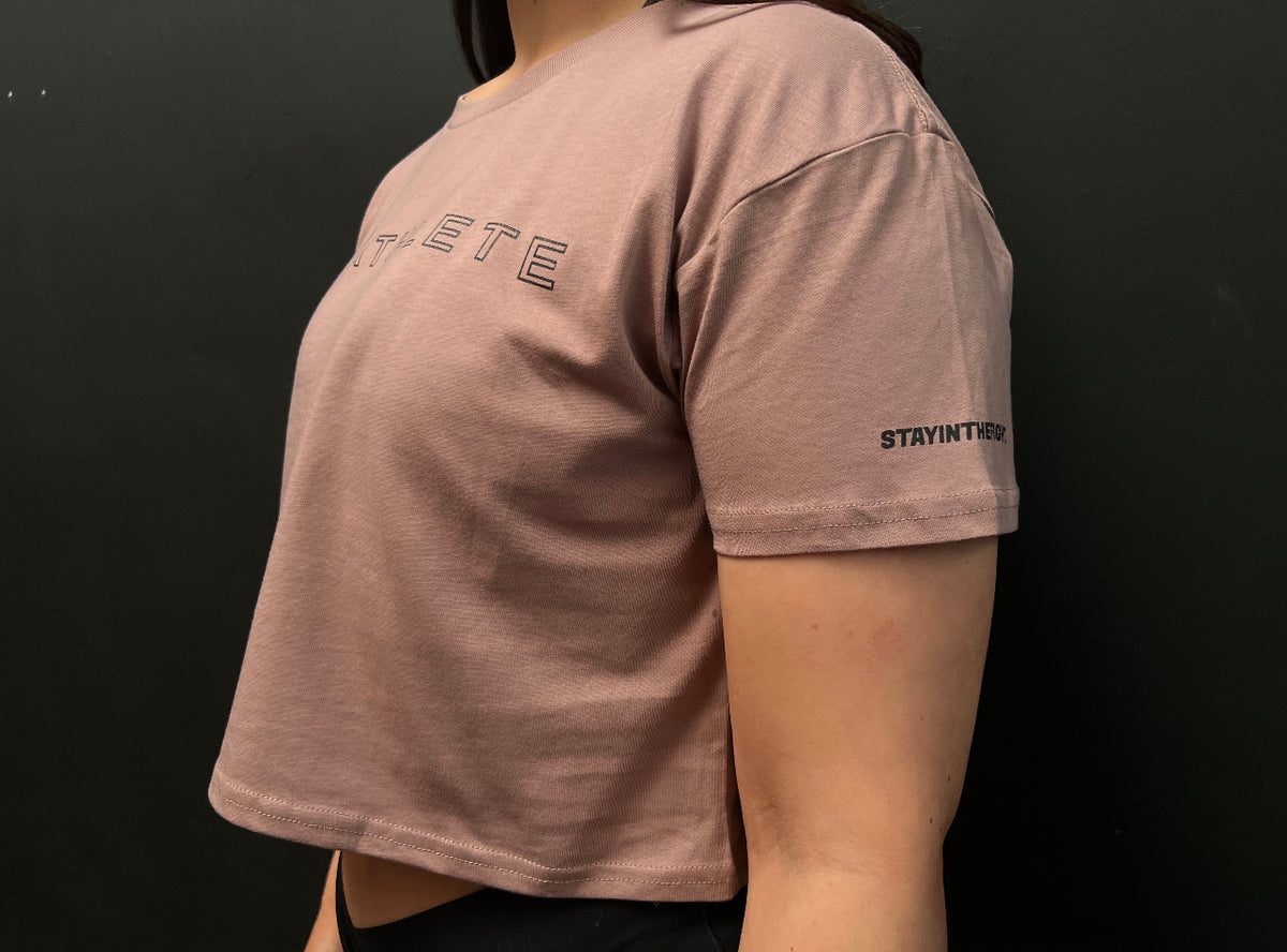 WOMEN&#39;S&quot; RPG ATHLETE&quot; CROP TOP- HAZY PINK
