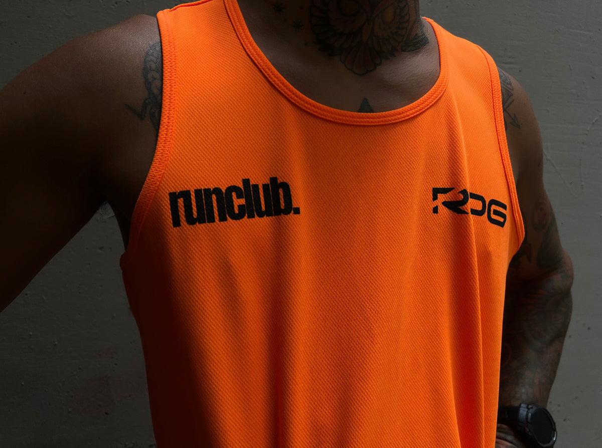 MEN&#39;S RPG &quot;RUNCLUB&quot; TANK- LIMITED EDITION-NEON ORANGE