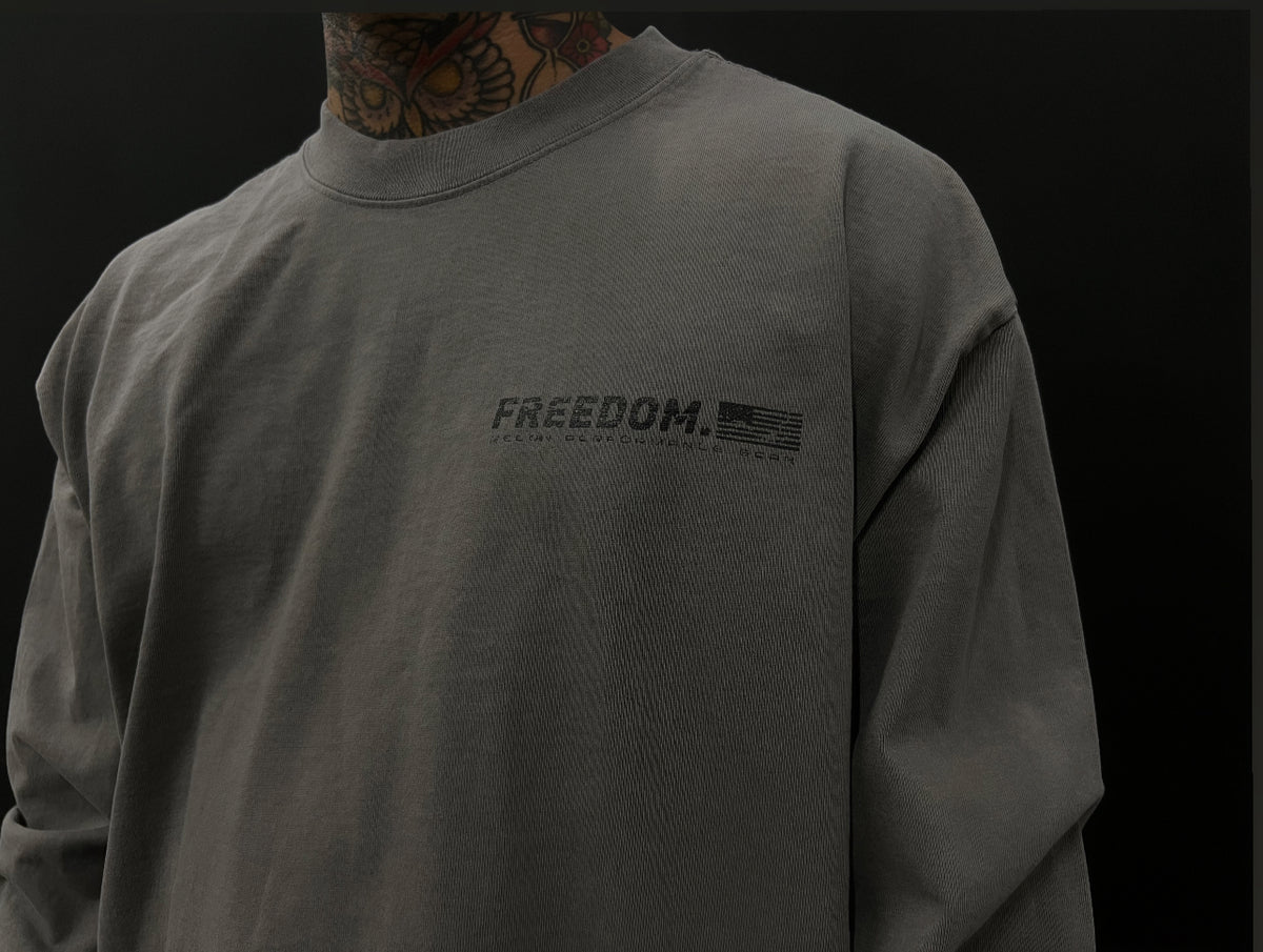 MEN'S RPG RELAXED FIT "CODE"  LONG SLEEVE TEE -FADED GREY (NEW)