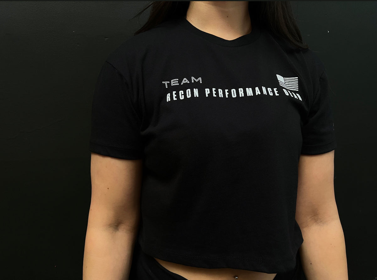 WOMEN&#39;S RPG &quot;TEAM RECON&quot; CROP TEE- BLACK