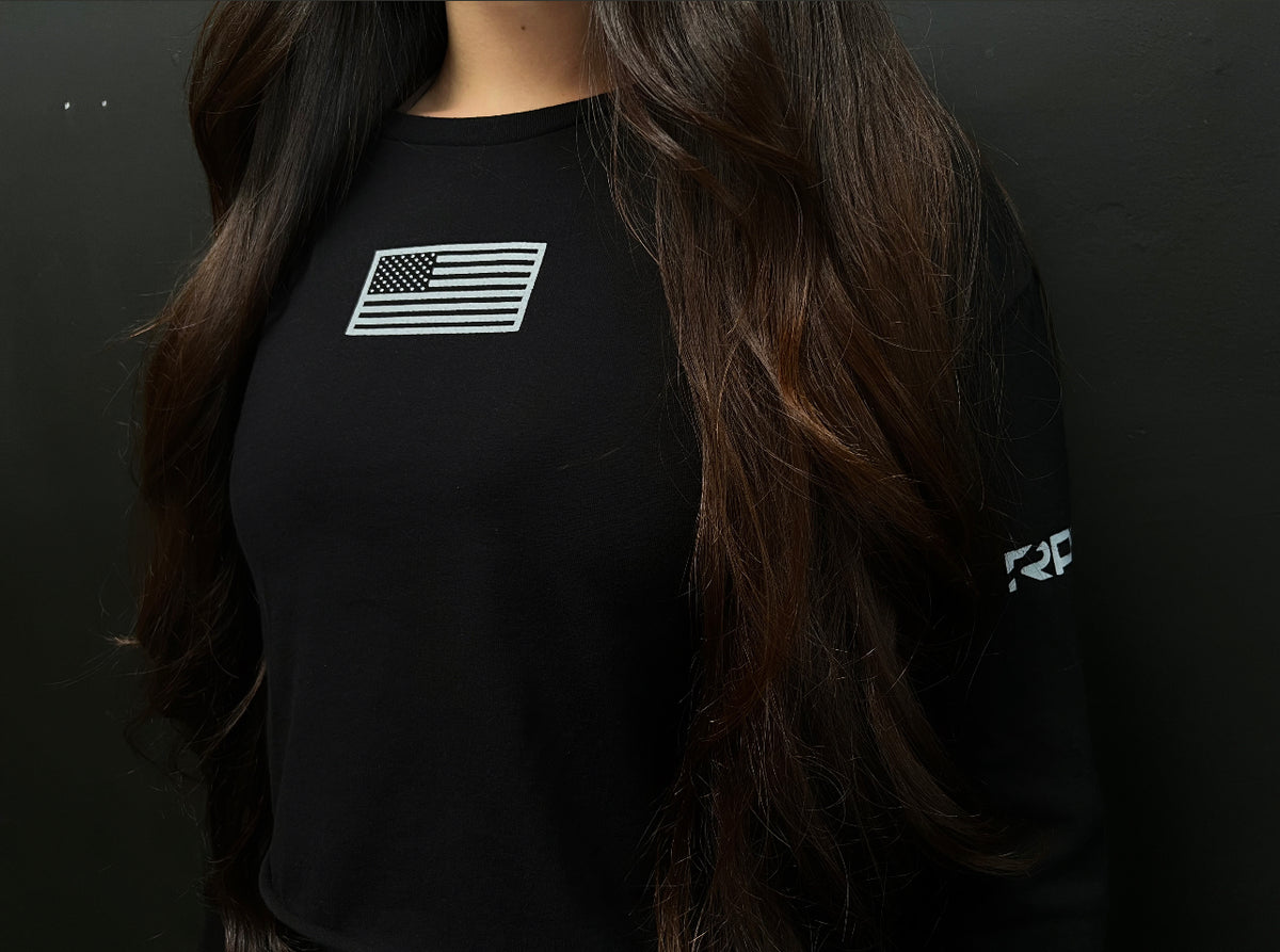 WOMEN&#39;S RPG &quot;CLASSIC FLAG&quot; LONG SLEEVE TEE - BLACK