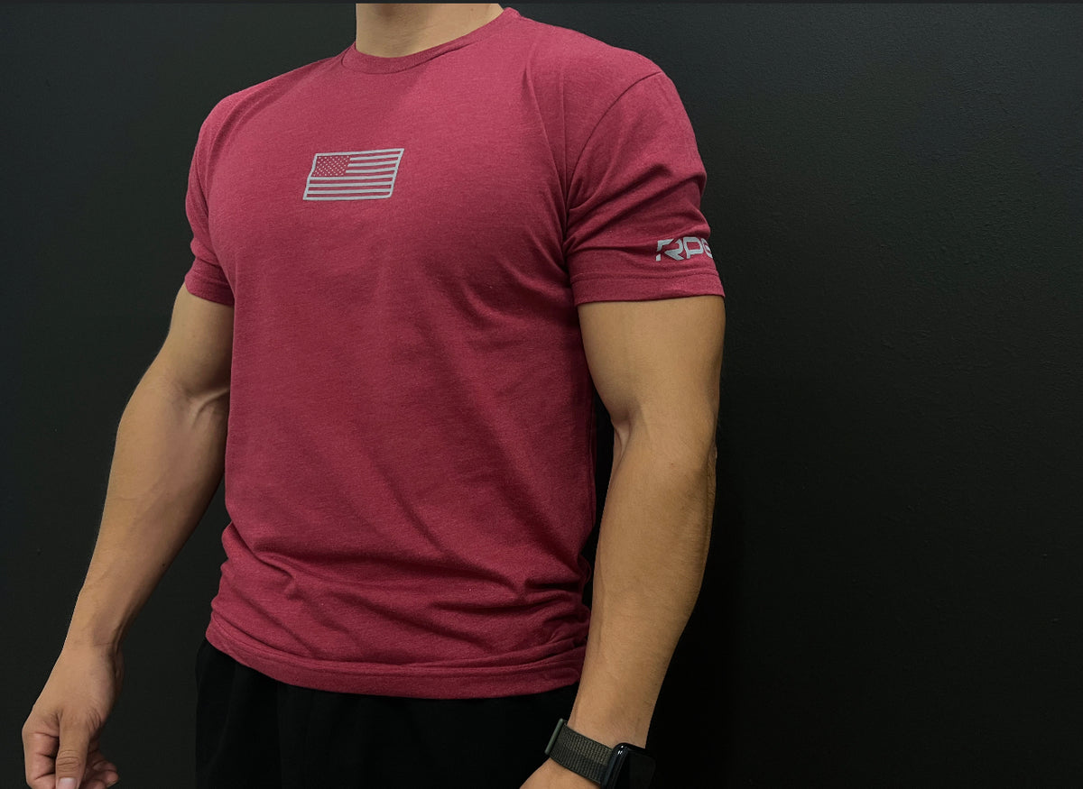 MEN&#39;S RECON PERFORMANCE GEAR &quot;BASIC&quot; TEE - HEATHER CARDINAL