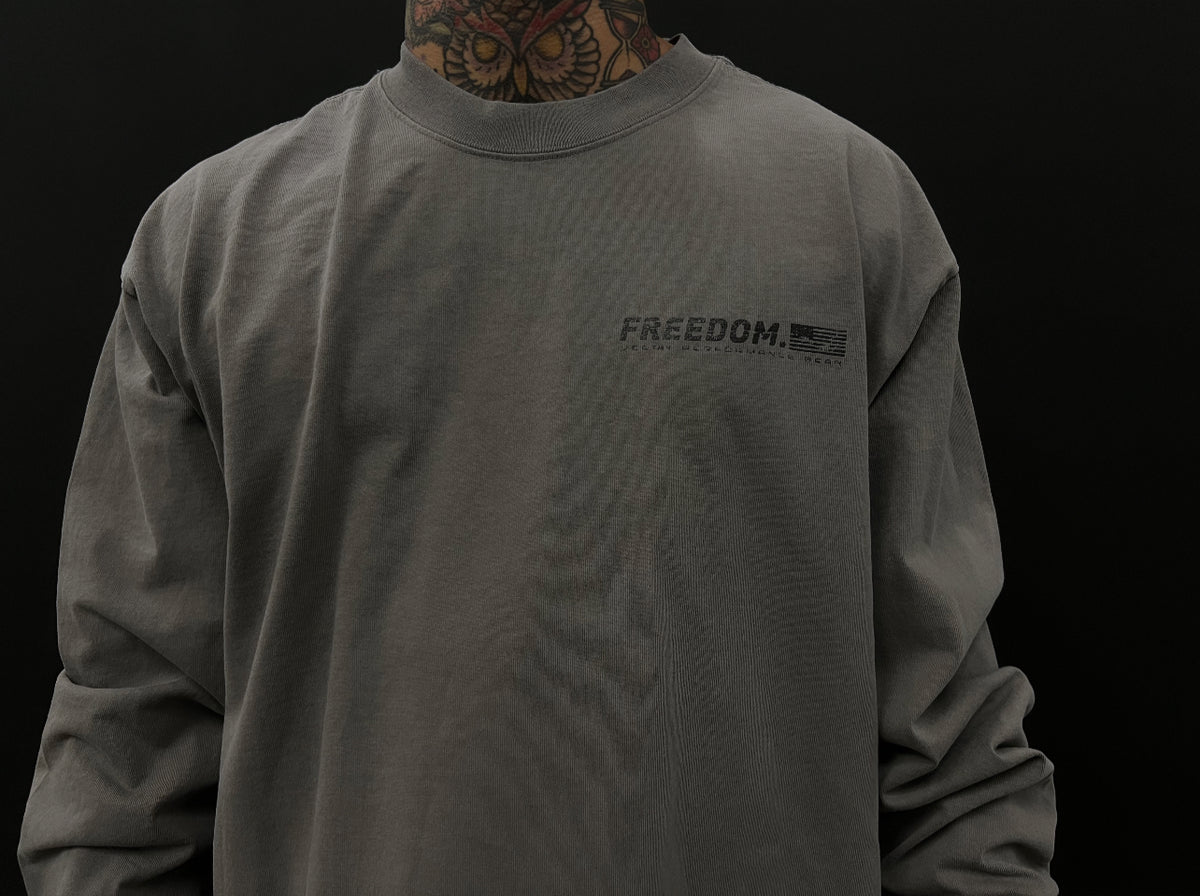 MEN'S RPG RELAXED FIT "CODE"  LONG SLEEVE TEE -FADED GREY (NEW)