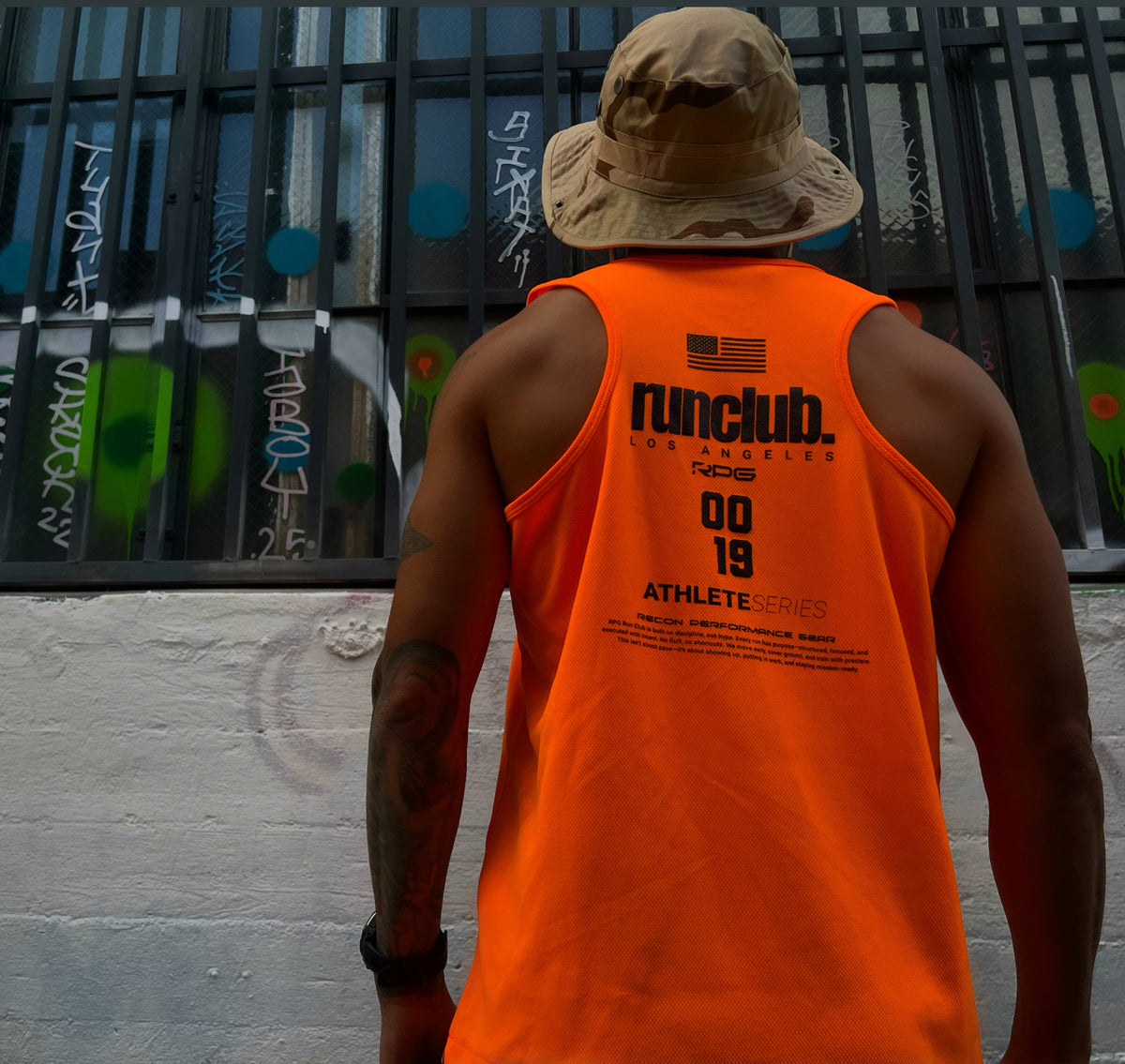 MEN&#39;S RPG &quot;RUNCLUB&quot; TANK- LIMITED EDITION-NEON ORANGE