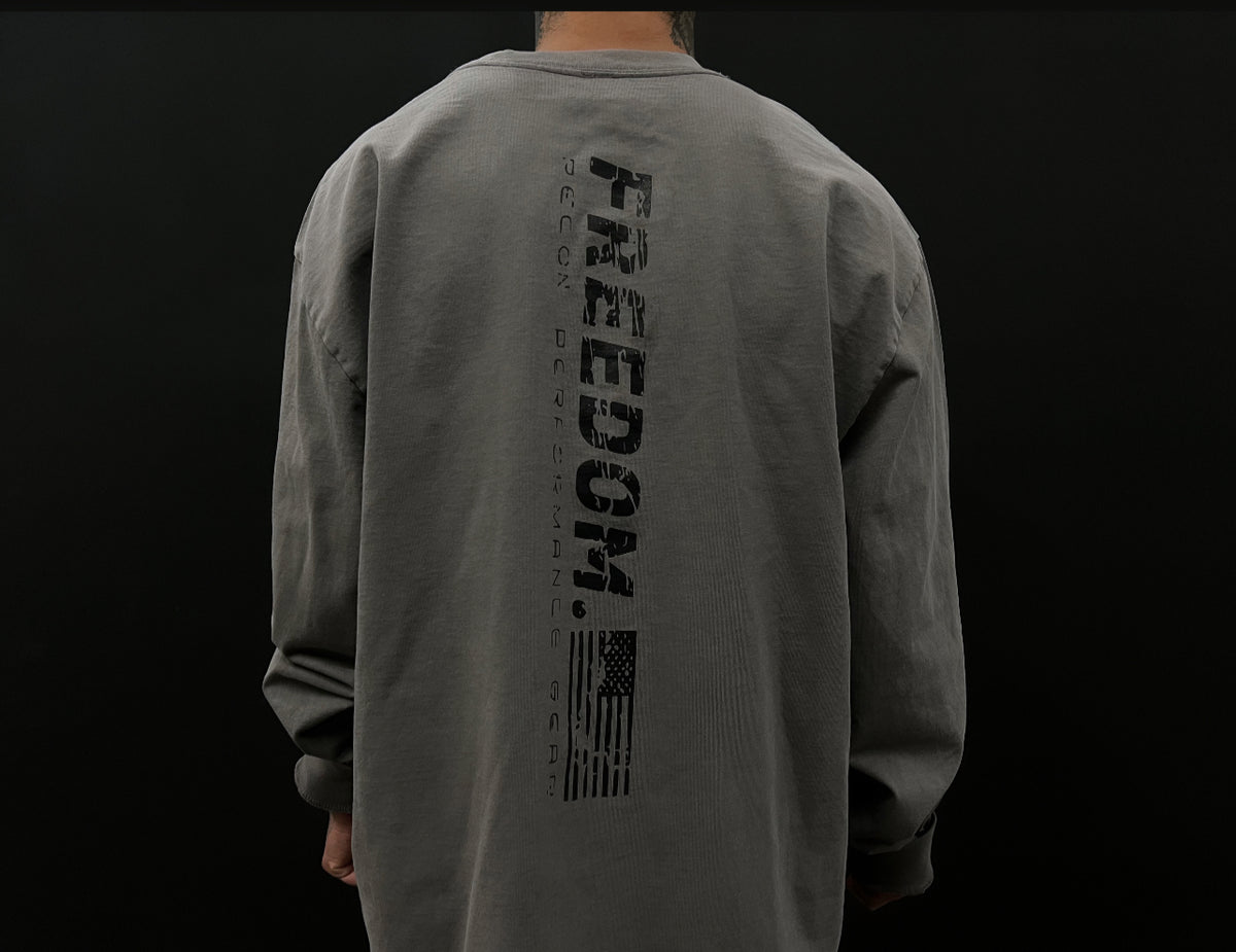 MEN'S RPG RELAXED FIT "CODE"  LONG SLEEVE TEE -FADED GREY (NEW)