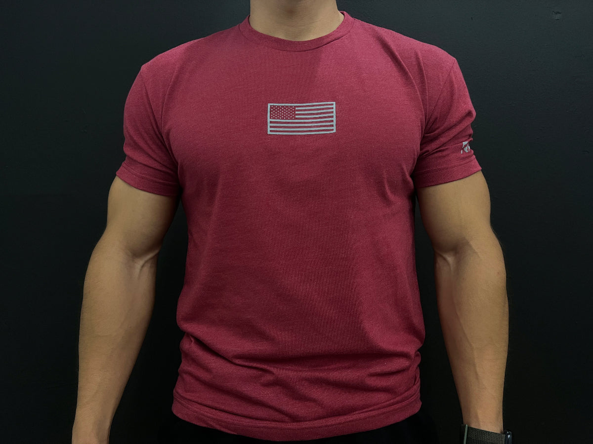 MEN&#39;S RECON PERFORMANCE GEAR &quot;BASIC&quot; TEE - HEATHER CARDINAL