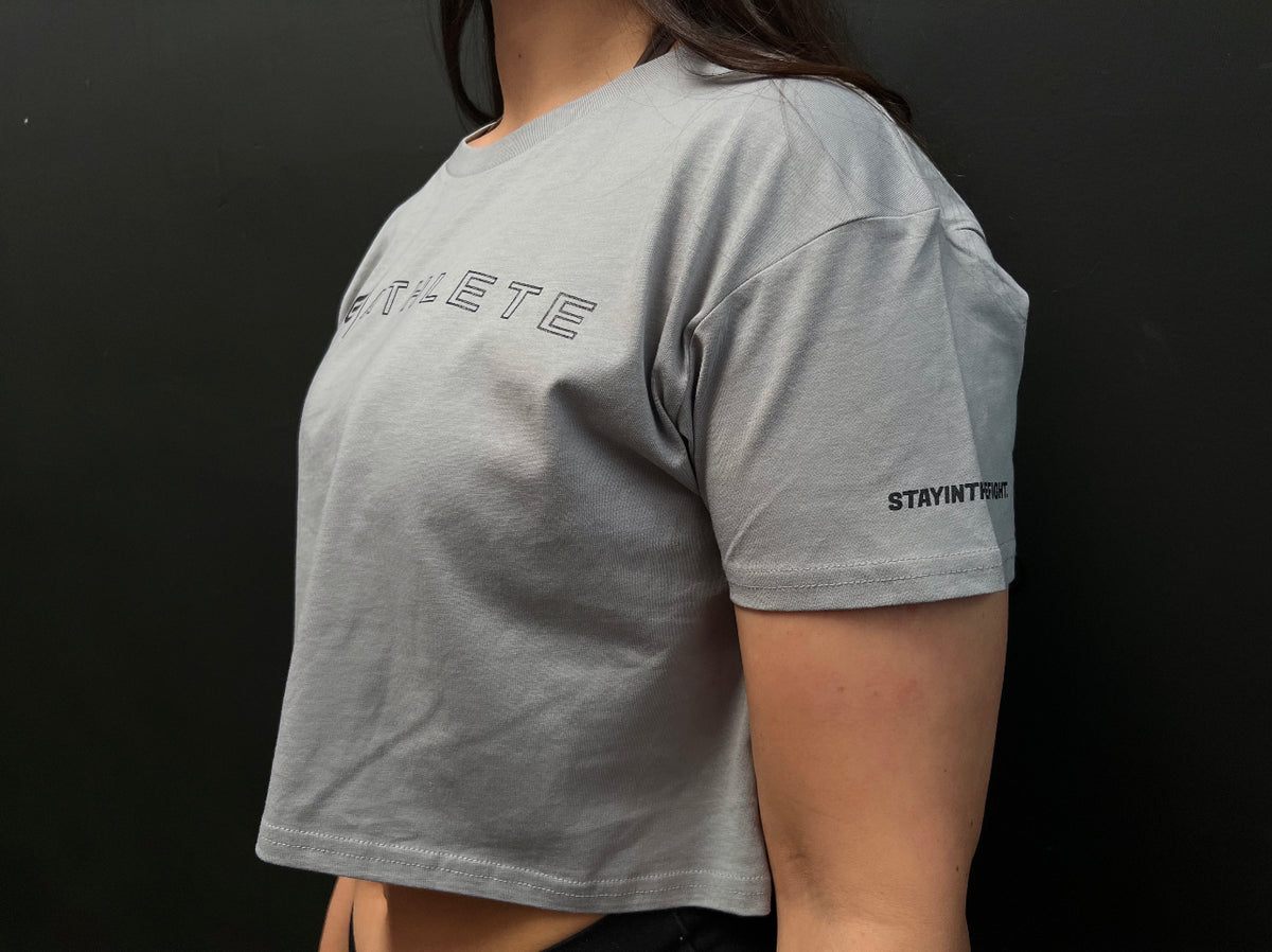 WOMEN&#39;S&quot; RPG ATHLETE&quot; CROP TOP- HAZY GREY