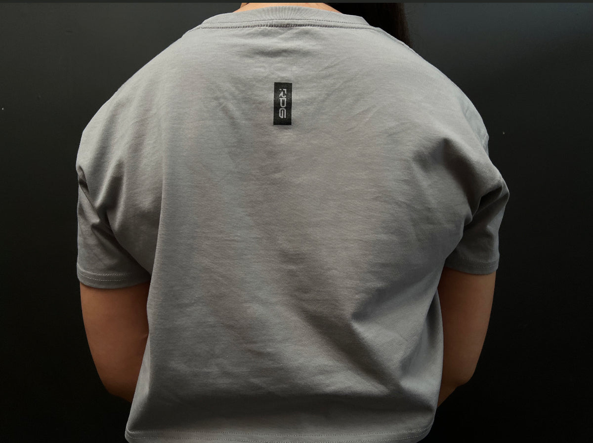 WOMEN&#39;S&quot; RPG ATHLETE&quot; CROP TOP- HAZY GREY