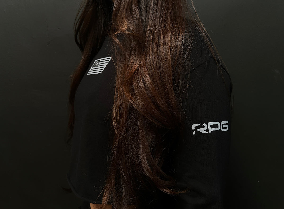 WOMEN&#39;S RPG &quot;CLASSIC FLAG&quot; LONG SLEEVE TEE - BLACK
