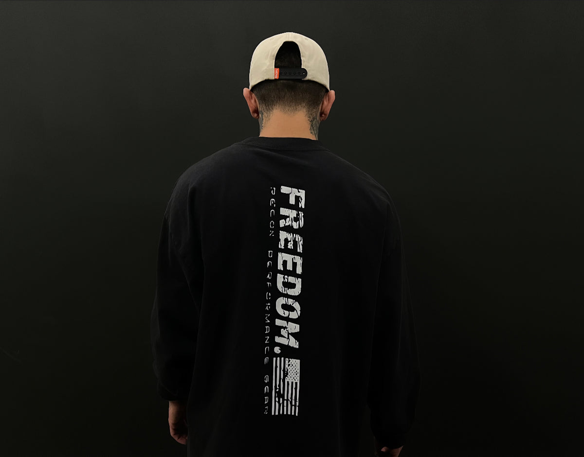 MEN'S RPG RELAXED FIT "CODE"  LONG SLEEVE TEE -FADED BLACK (NEW)