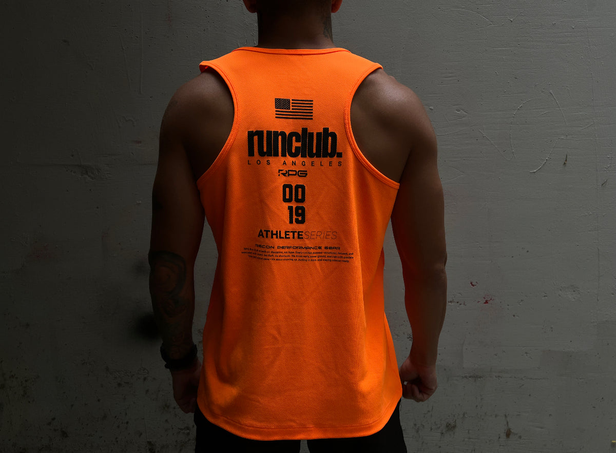MEN&#39;S RPG &quot;RUNCLUB&quot; TANK- LIMITED EDITION-NEON ORANGE