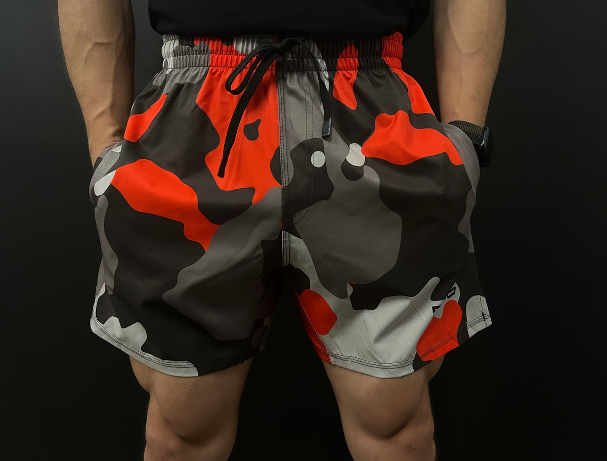 MEN'S RPG "HYPER" ORANGE/CHARCOAL PERFORMANCE SHORTS (NEW)