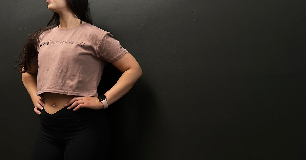 WOMEN&#39;S&quot; RPG ATHLETE&quot; CROP TOP- HAZY PINK
