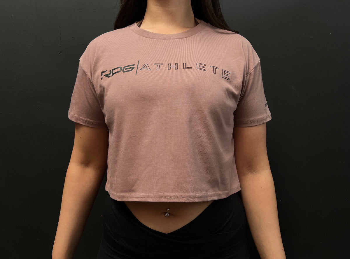 WOMEN&#39;S&quot; RPG ATHLETE&quot; CROP TOP- HAZY PINK
