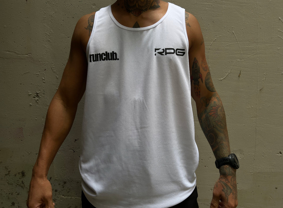 MEN&#39;S RPG &quot;RUNCLUB&quot; TANK- LIMITED EDITION-WHITE