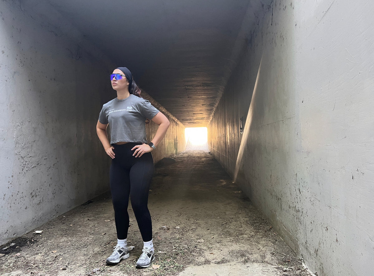 WOMEN&#39;S RPG &quot;TEAM RECON&quot; CROP TEE- GREY
