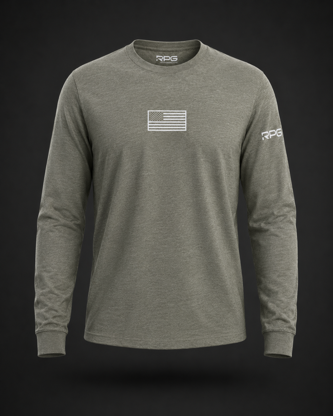 MEN'S RPG LONG SLEEVE BASIC TEE-MILITARY GREEN (NEW)