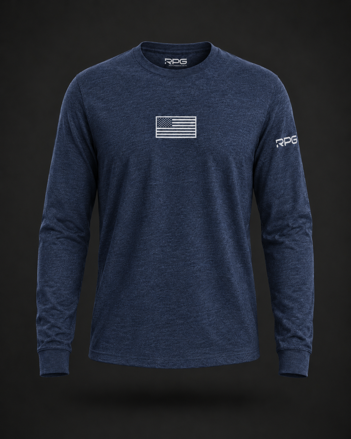 MEN'S RPG LONG SLEEVE BASIC TEE-HEATHER BLUE (NEW)