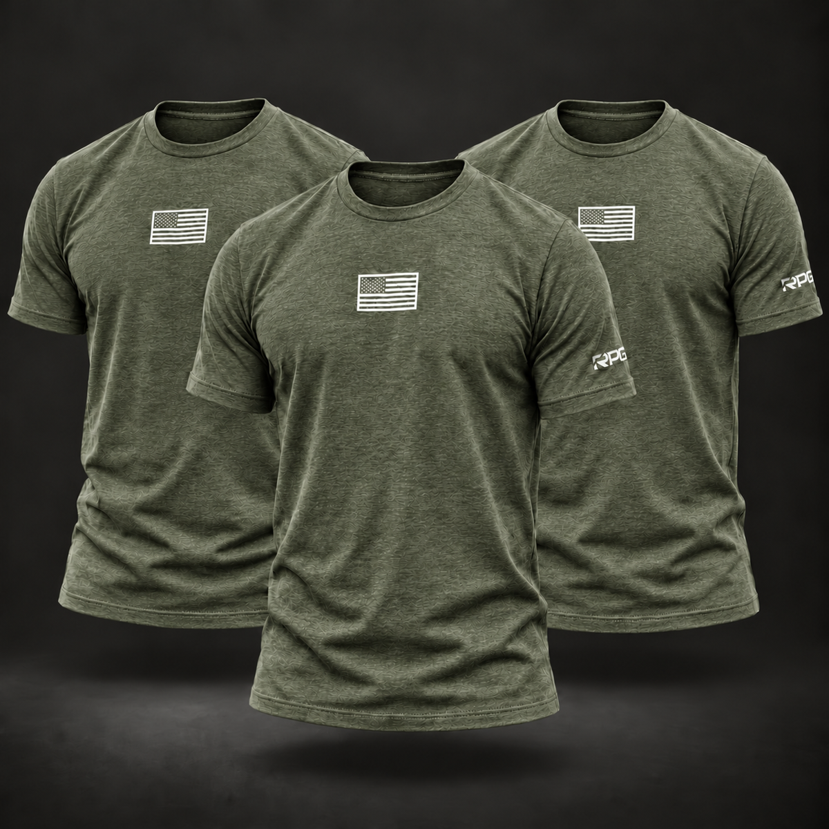 MEN'S RECON PERFORMANCE BASIC TEES — 3 PACK HEATHER MILITARY GREEN