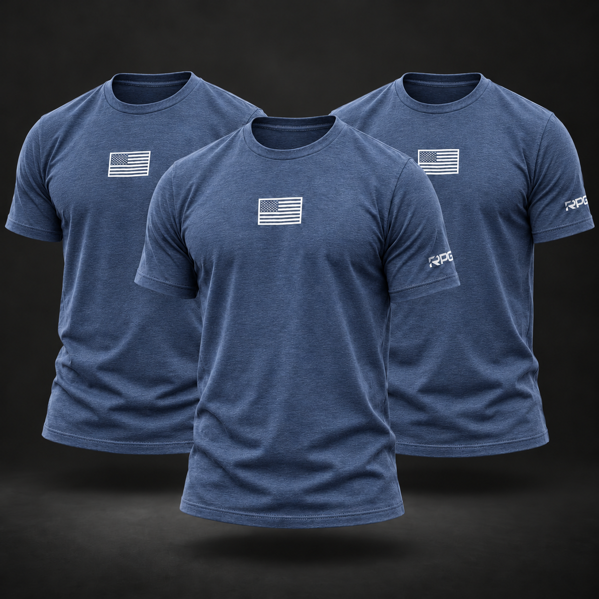 MEN'S RECON PERFORMANCE BASIC TEES — 3 PACK HEATHER BLUE